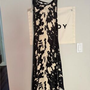 Cow print long maxi skirt